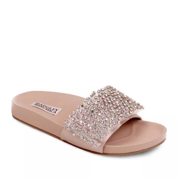 Badgley Mischka Shoes - Badgley Mischka
Horton Embellished Satin Slide Sandals SIZE:8